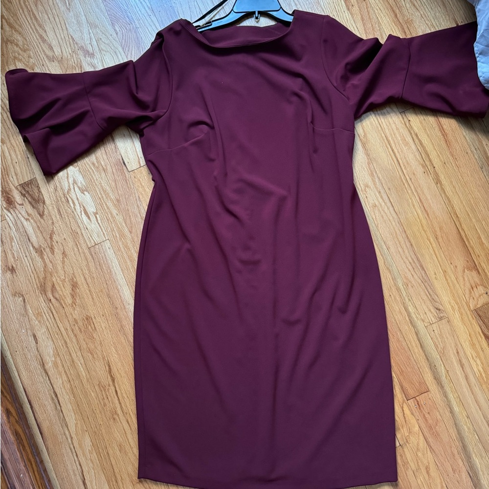 Burgundy 14W 3/4 sleeve Calvin Klein Dress